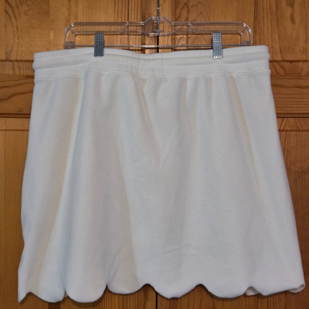 Dudley Stephens Starboard Short Skirt Cream Terry Fleece Scallop XL NEW - Picture 5 of 11